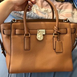 Michael Kors Hamilton Bag in Brown Pebble Leather